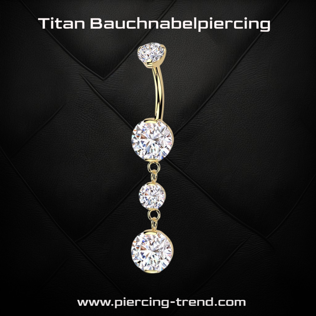 Bauchnabelpiercing Titan Gold