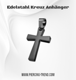 Schwarzer Kreuz Kettenanhänger Edelstahl