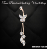 Bauchnabelpiercing Schmetterling – Roségold PVD