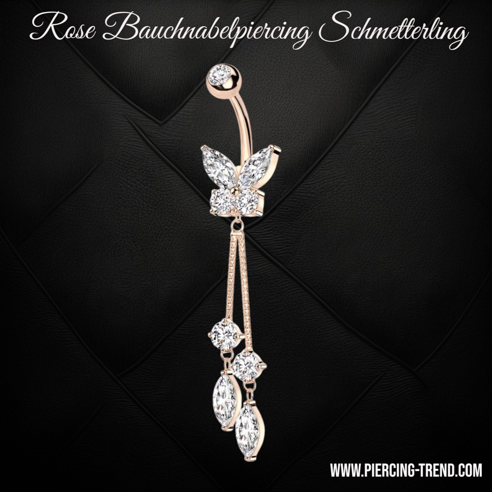 Bauchnabelpiercing Schmetterling – Roségold PVD