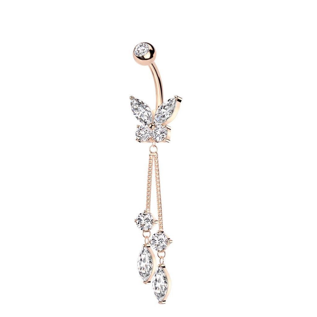 Bauchnabelpiercing Schmetterling – Roségold PVD