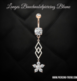 Bauchnabelpiercing Rosegold Blume