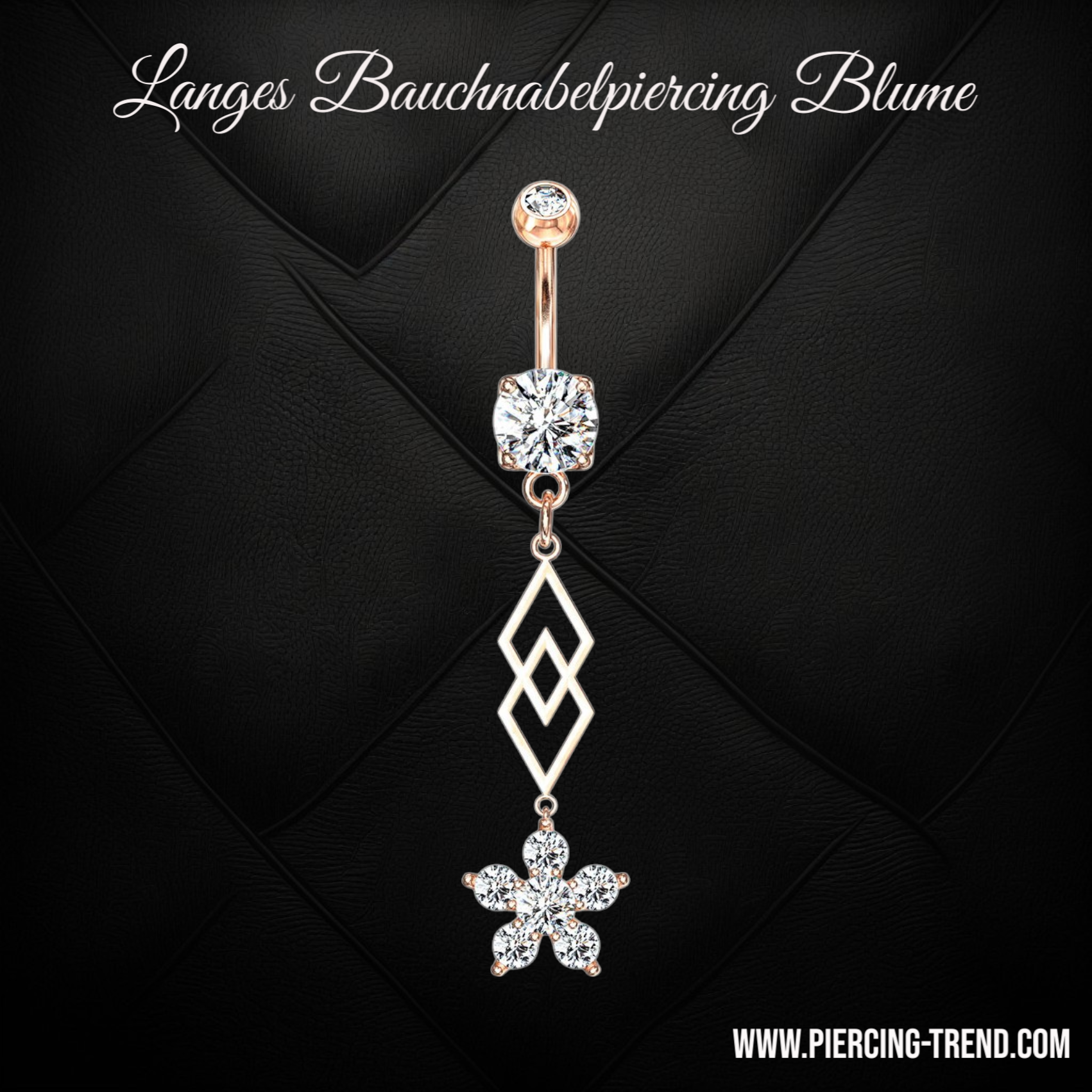 Bauchnabelpiercing Rosegold Blume