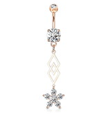 Bauchnabelpiercing Rosegold Blume