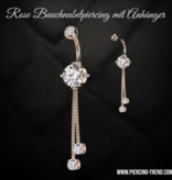 Rose Bauchnabelpiercing mit Anhänger