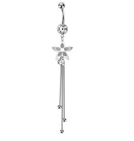 Langes Bauchnabelpiercing Blume