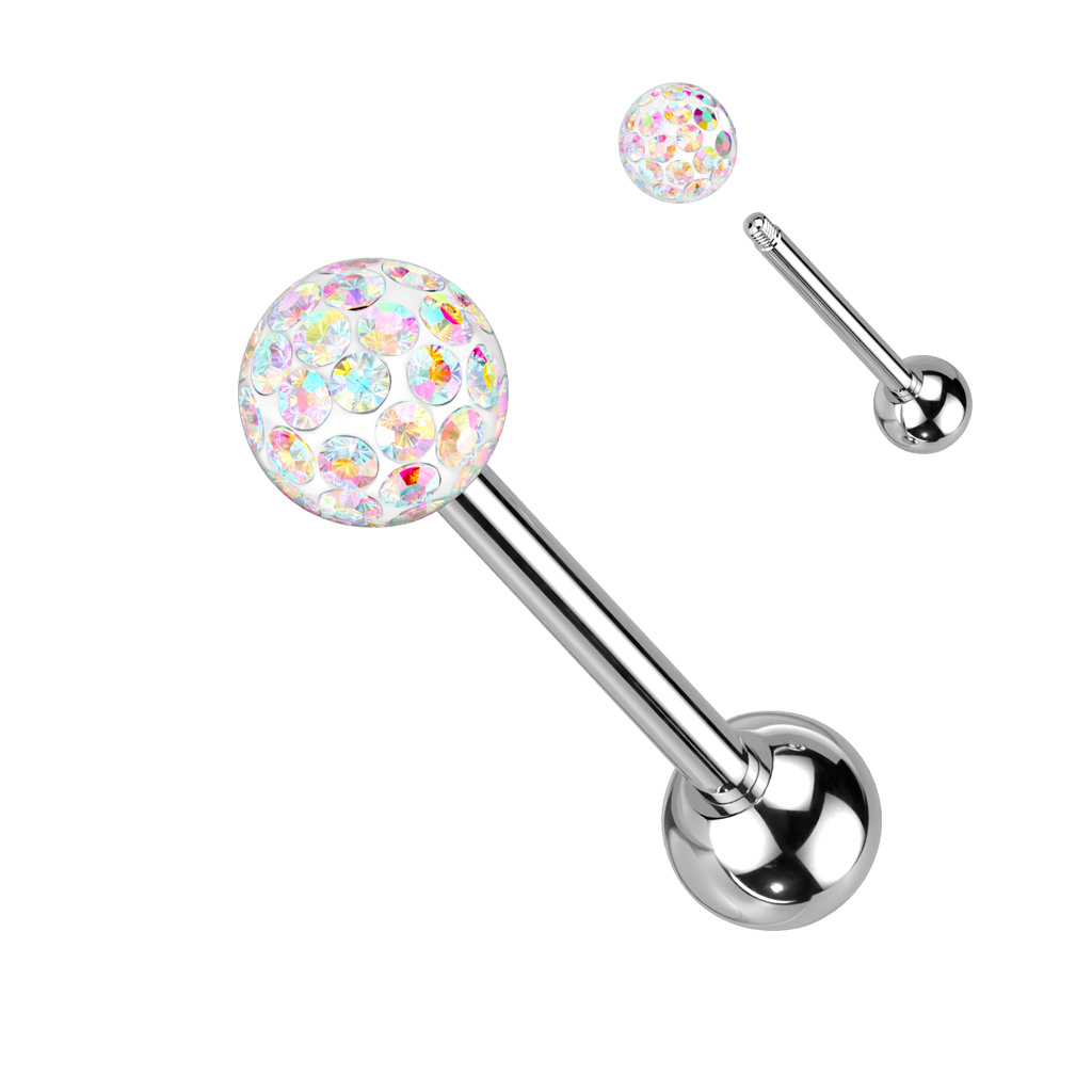 Zungenpiercing mit 6 mm Epoxy-Kugel – 12–22 mm