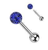 Zungenpiercing mit 6 mm Epoxy-Kugel – 12–22 mm