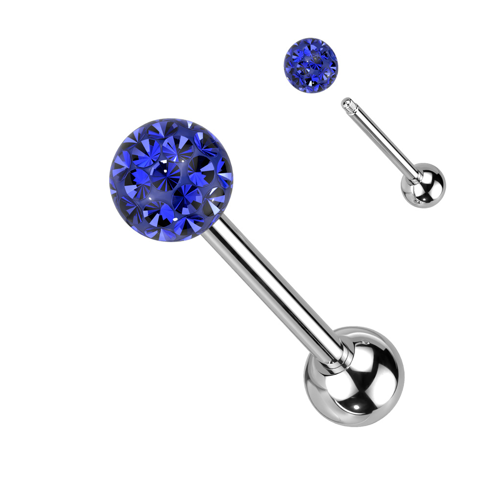 Zungenpiercing mit 6 mm Epoxy-Kugel – 12–22 mm