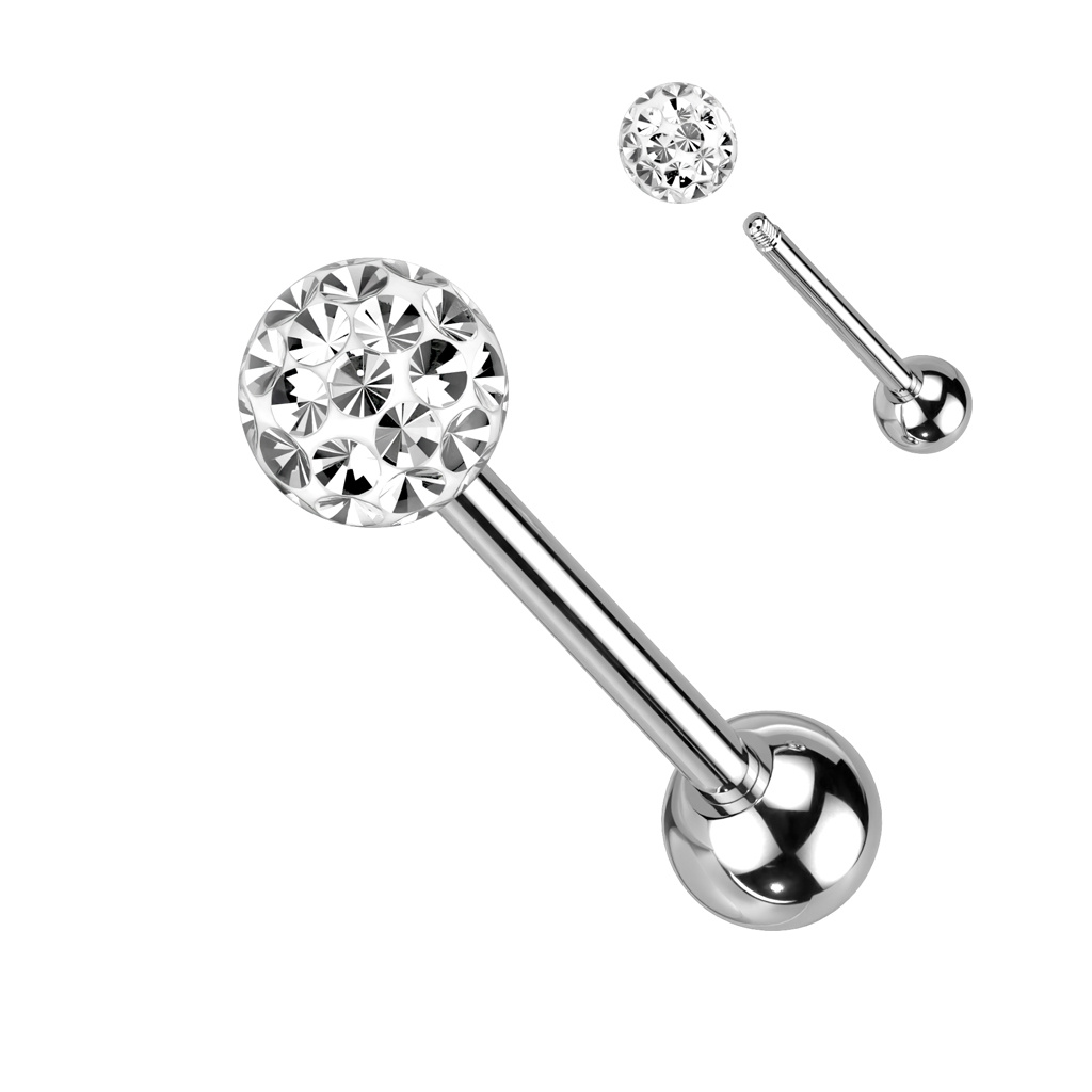 Zungenpiercing mit 6 mm Epoxy-Kugel – 12–22 mm