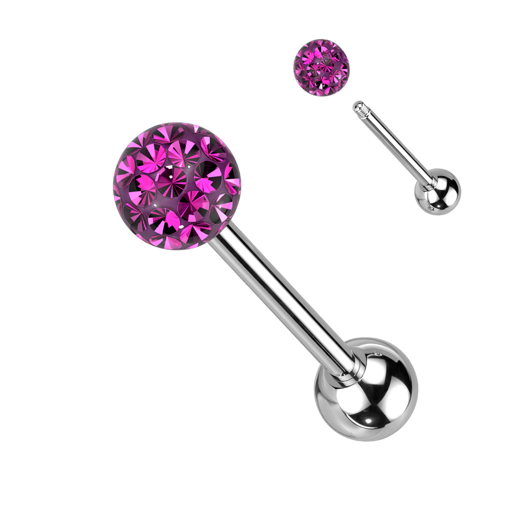 Zungenpiercing mit 6 mm Epoxy-Kugel – 12–22 mm