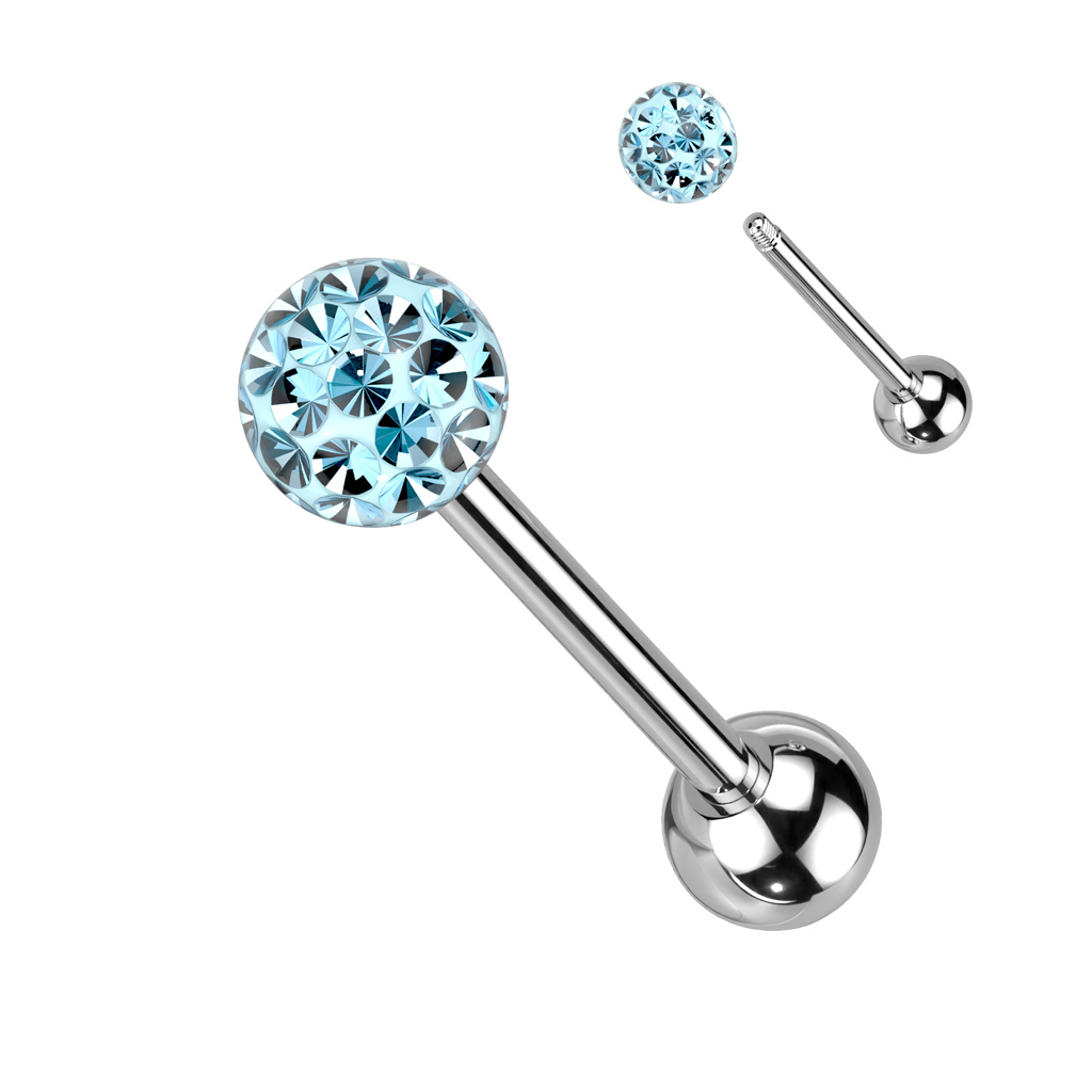 Zungenpiercing mit 6 mm Epoxy-Kugel – 12–22 mm