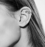 Labret Stecker Blume mit Kristall-Zirkonia – Innengewinde
