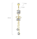 Elegantes Bauchnabelpiercing mit Schleife – Chirurgenstahl