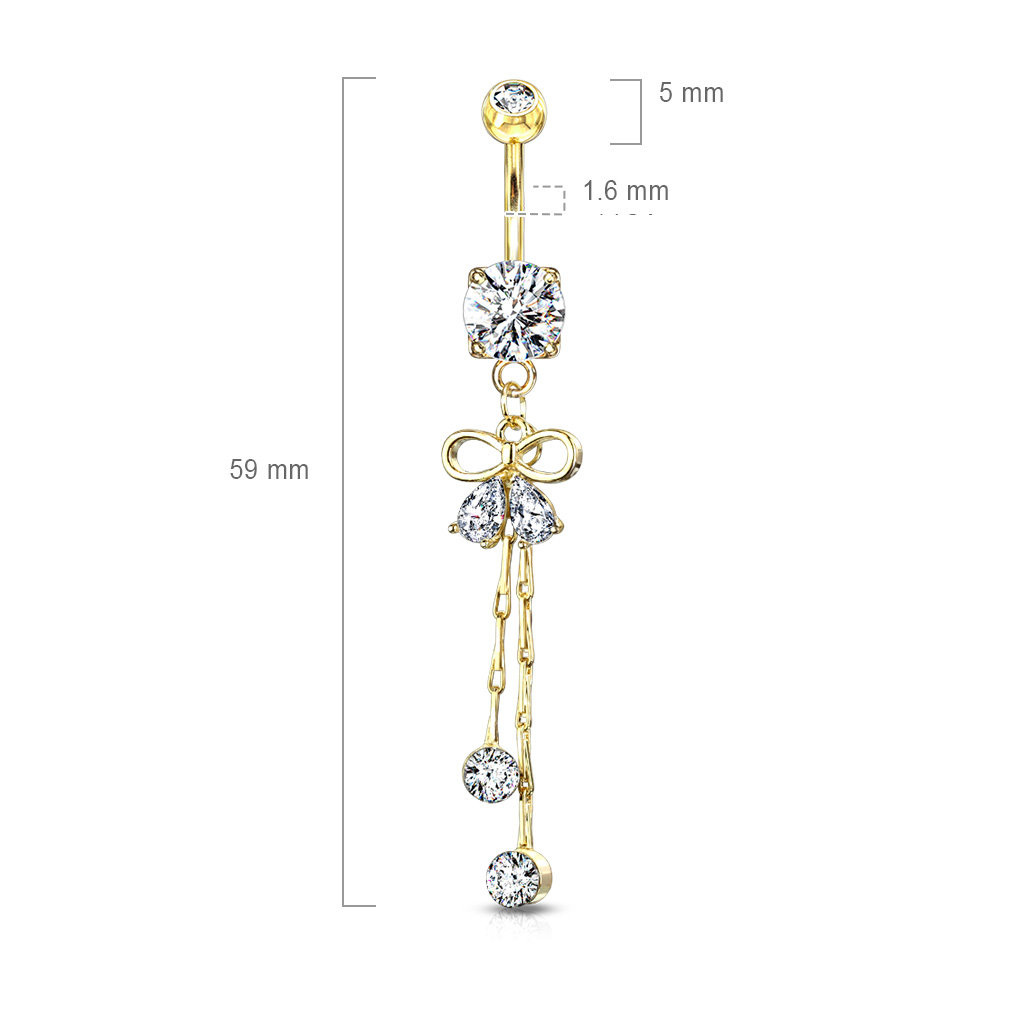 Elegantes Bauchnabelpiercing mit Schleife – Chirurgenstahl
