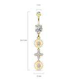 Bauchnabelpiercing Blume – Gold, Rose & Silber
