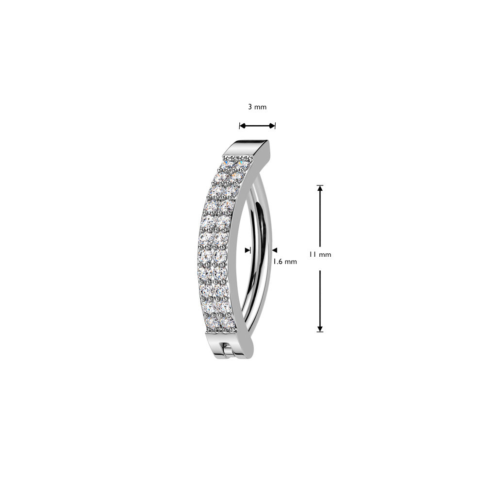 Bauchnabelpiercing Clicker mit kleinen Kristall Steine
