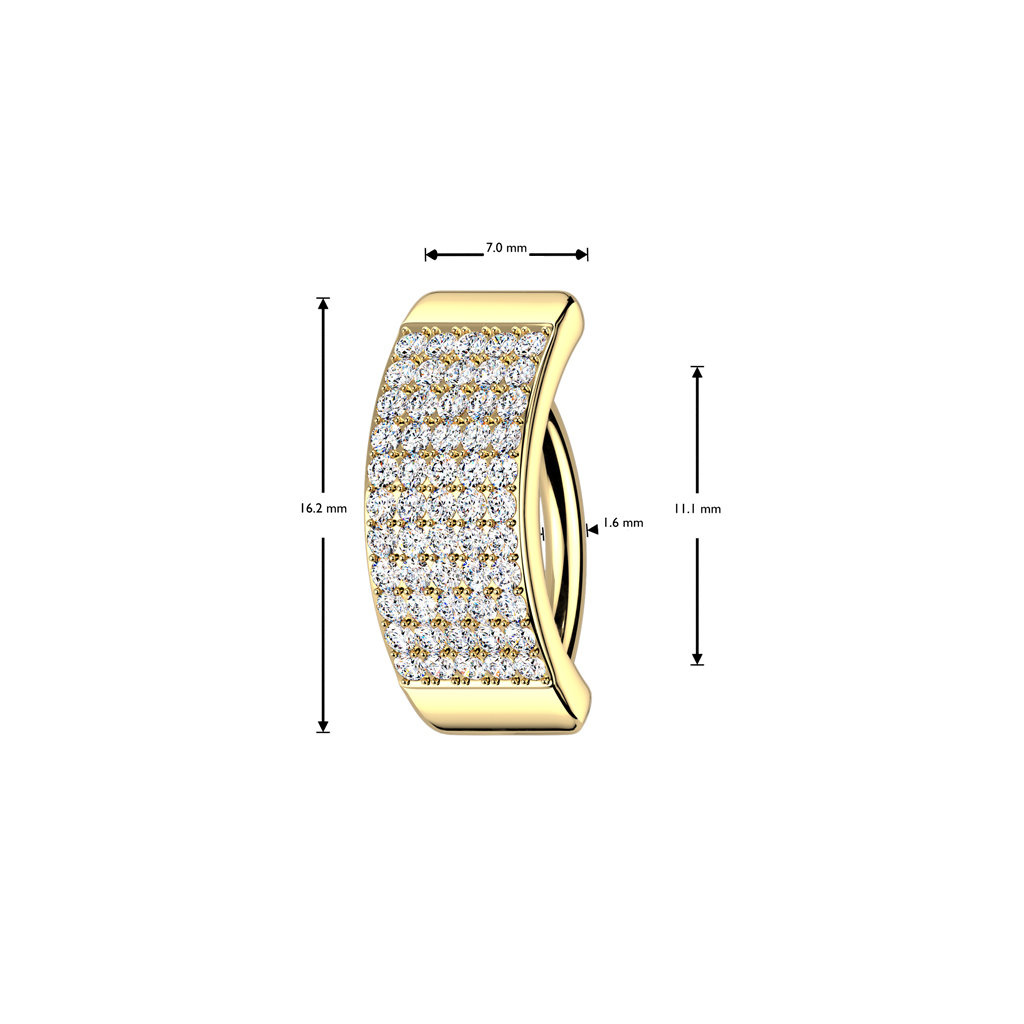 Bauchnabel Clicker Piercing mit Kristallsteinchen