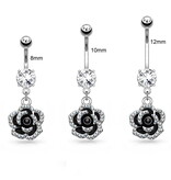 8 mm Bauchnabelpiercing Anhänger Blume