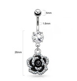 8 mm Bauchnabelpiercing Anhänger Blume