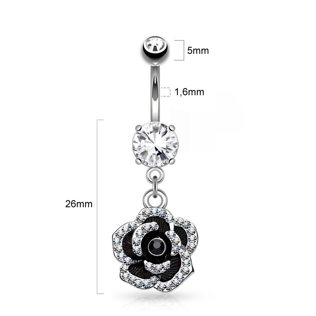 8 mm Bauchnabelpiercing Anhänger Blume