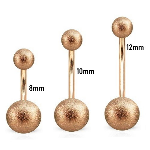 Bauchnabelpiercing zwei Frosted Ball - 3 Farben