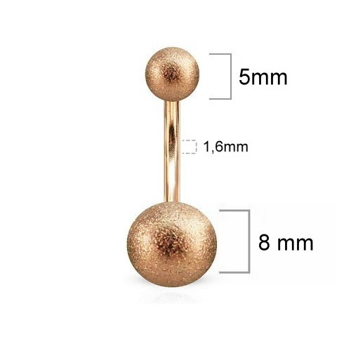 Bauchnabelpiercing zwei Frosted Ball - 3 Farben