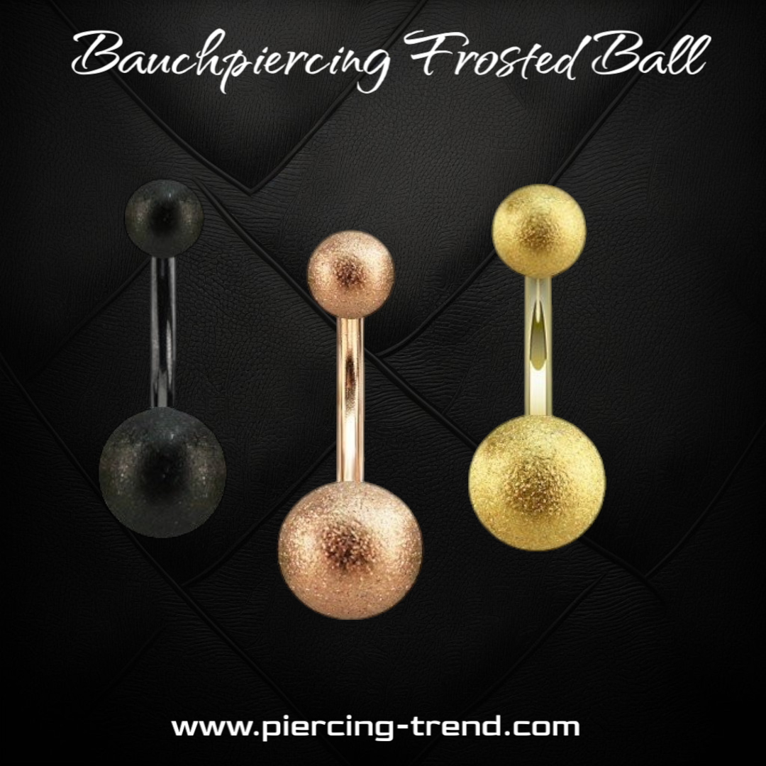 Bauchnabelpiercing zwei Frosted Ball - 3 Farben