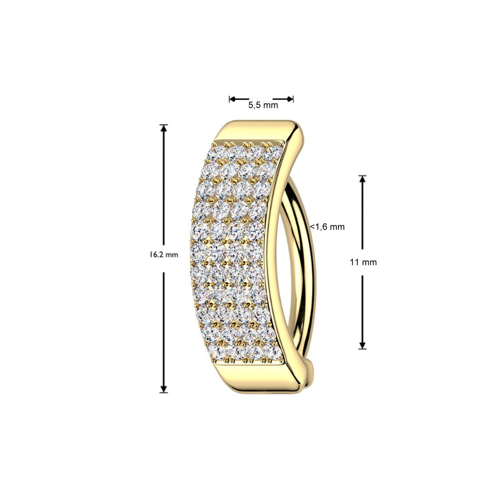 Goldfarbiger Clicker Bauchnabelpiercing