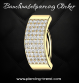 Bauchnabel Clicker Gold - 5 Kristallreihen