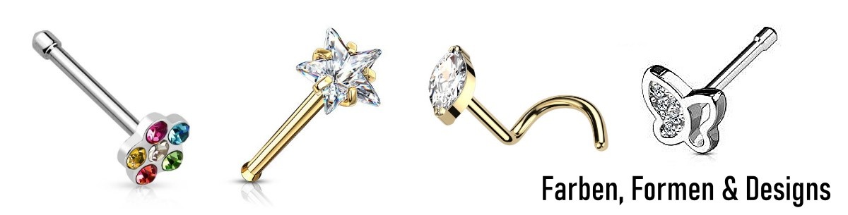 Nasenpiercing - Farben, Designs & Formen