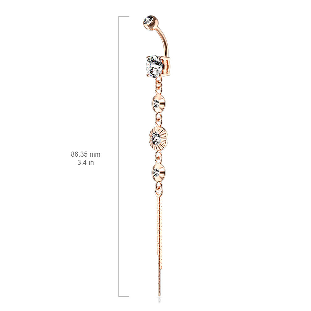 Rosé Bauchnabelpiercing mit Anhänger