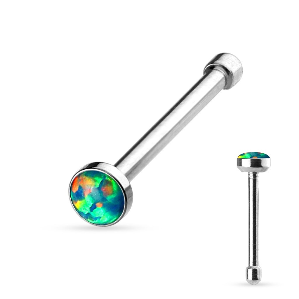 Gerader Nasenstecker mit synthetischem Opal