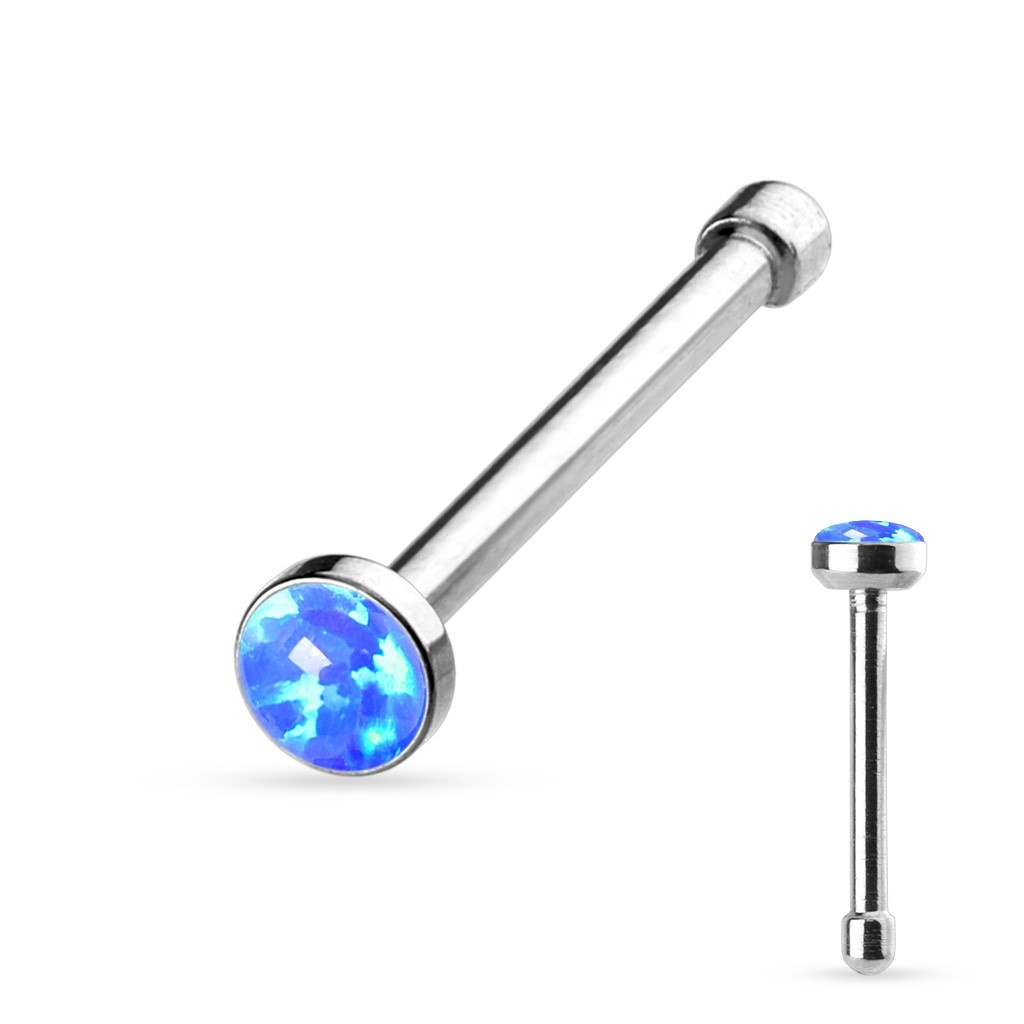 Gerader Nasenstecker mit synthetischem Opal