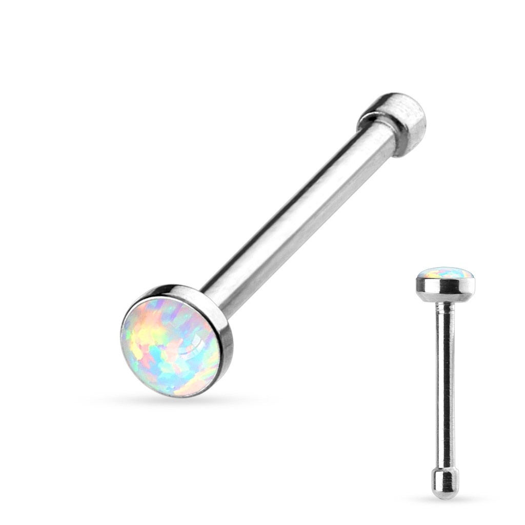 Gerader Nasenstecker mit synthetischem Opal