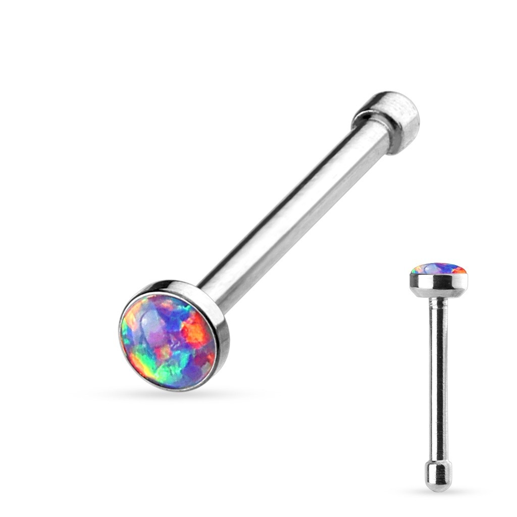 Gerader Nasenstecker mit synthetischem Opal