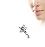 Nasenstecker Blume mit Zirkonia - 7 Farben