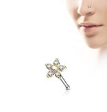 Nasenstecker Blume mit Zirkonia - 7 Farben