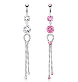 Bauchnabelpiercing mit 51 mm langem Zirkonia-Anhänger