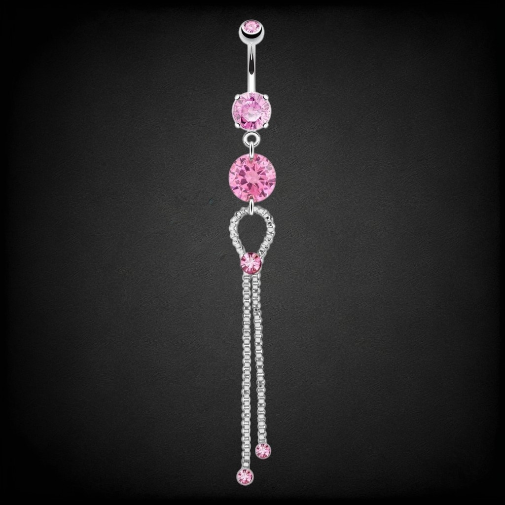 Bauchnabelpiercing mit 51 mm langem Zirkonia-Anhänger