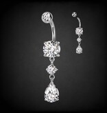 Bauchpiercing Tropfen mit Kristall Stein