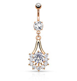 Bauchnabelpiercing Blume mit Kristall