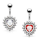 Bauchnabelpiercing Herz mit kristall Steinchen