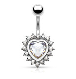 Bauchnabelpiercing Herz mit kristall Steinchen