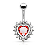 Bauchnabelpiercing Herz mit kristall Steinchen