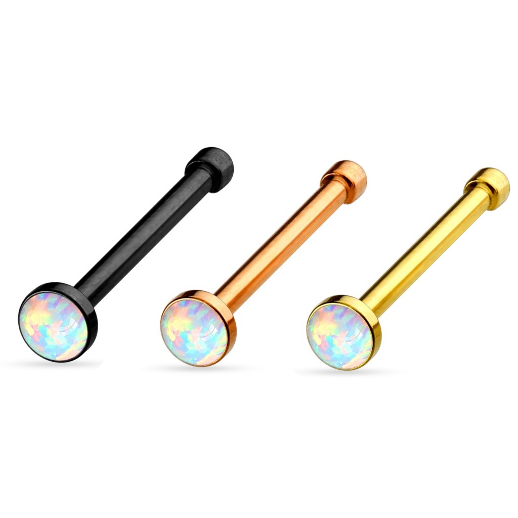Nasenstecker mit Opal – Rosé, Silber, Gold