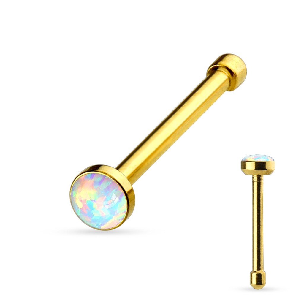 Nasenstecker mit Opal – Rosé, Silber, Gold