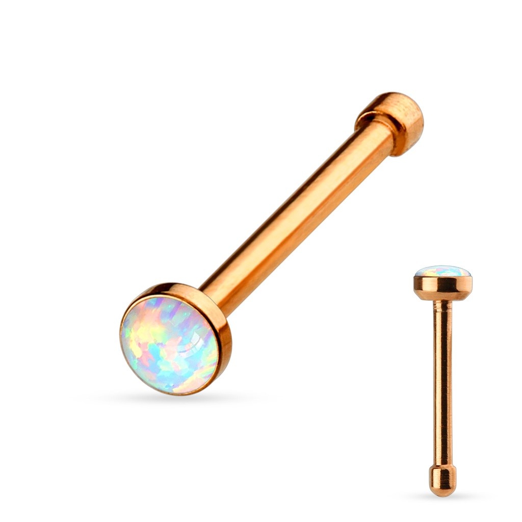 Nasenstecker mit Opal – Rosé, Silber, Gold