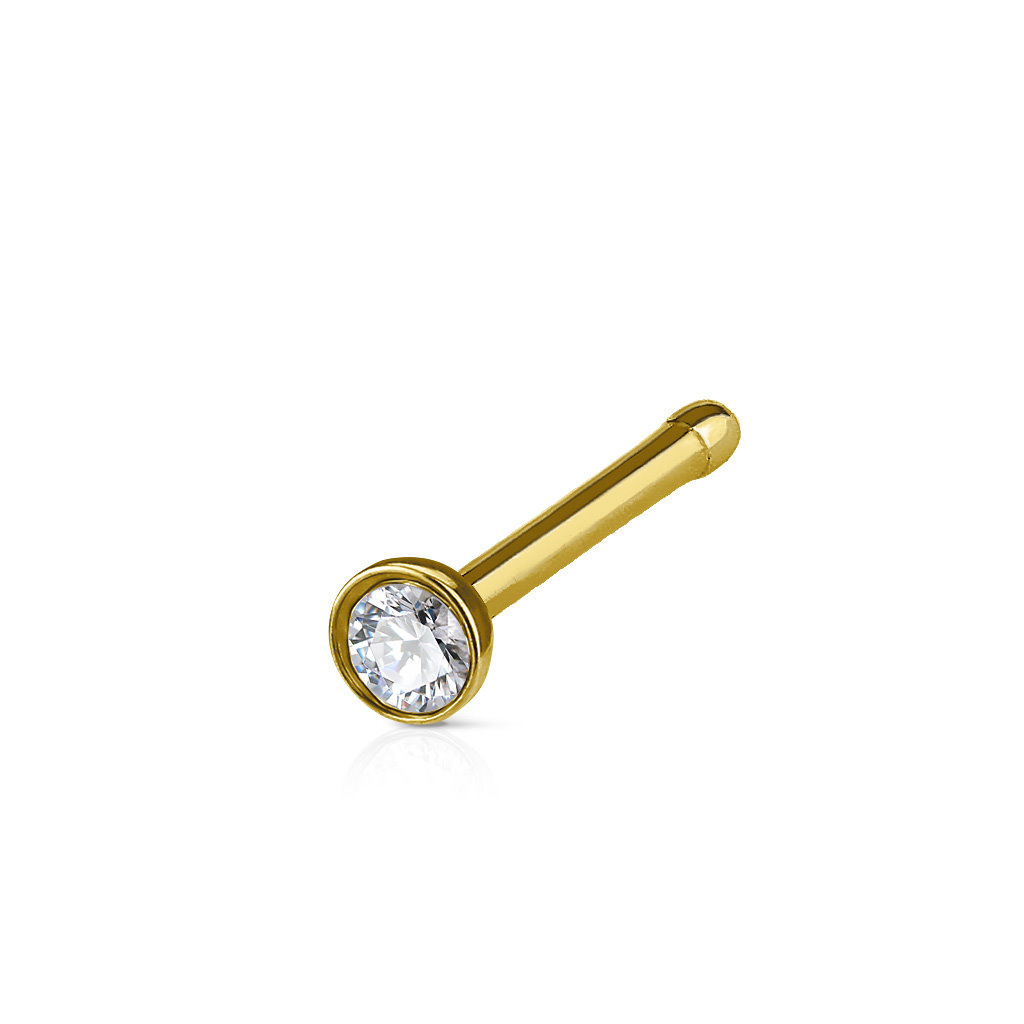 Nasenstecker mit Zirkonia – Rosé, Silber, Gold