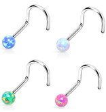 Gebogener Nasenstecker mit Opal | 4 Farben